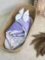 ❤ Конверт-плед на виписку 80 см на 100 см, на блискавці з наповнювачем у чохлі. Принт - Звірі, плюш пупирка ліловий (#42697794) 