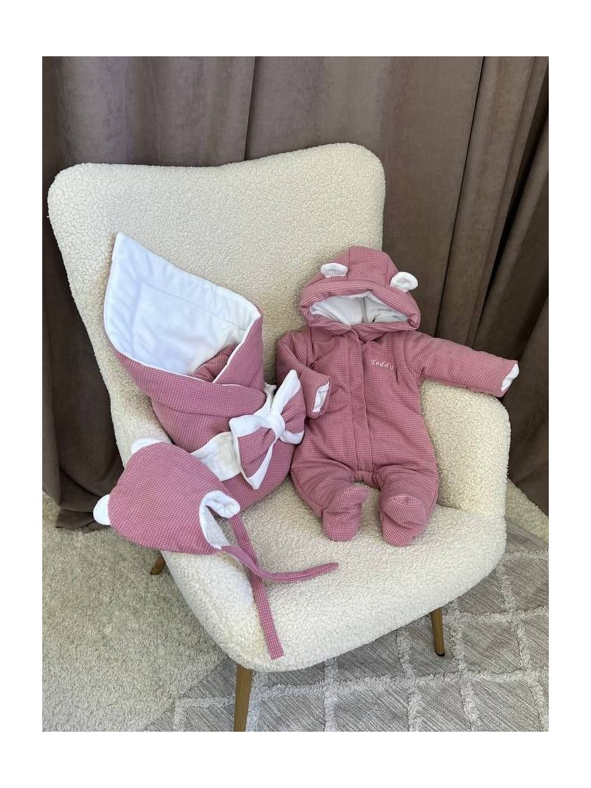 ❤ Демісезонний конверт плед на виписку, Вельвет, 80*80см. Колір - Рожевий (#20551622) ✓ Anna Konvert