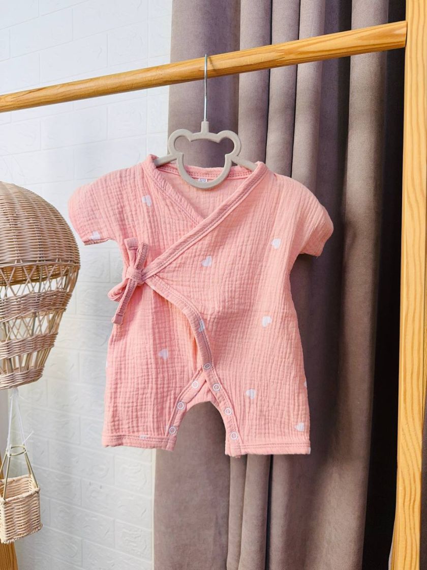 ❤ Муслінове кімоно. Колір - Білі сердечка на персиковому. Розмір - 68 см (#75011945) ✓ Anna Konvert