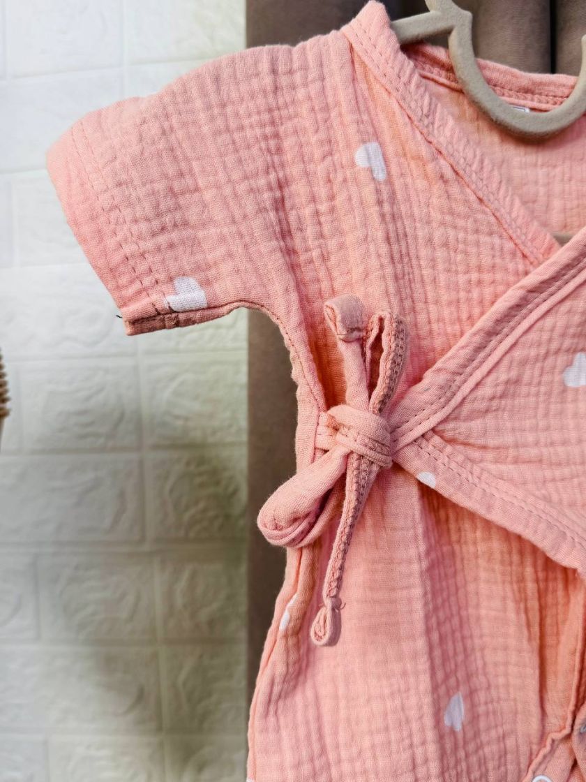 ❤ Муслінове кімоно. Колір - Білі сердечка на персиковому. Розмір - 68 см (#75011945) ✓ Anna Konvert