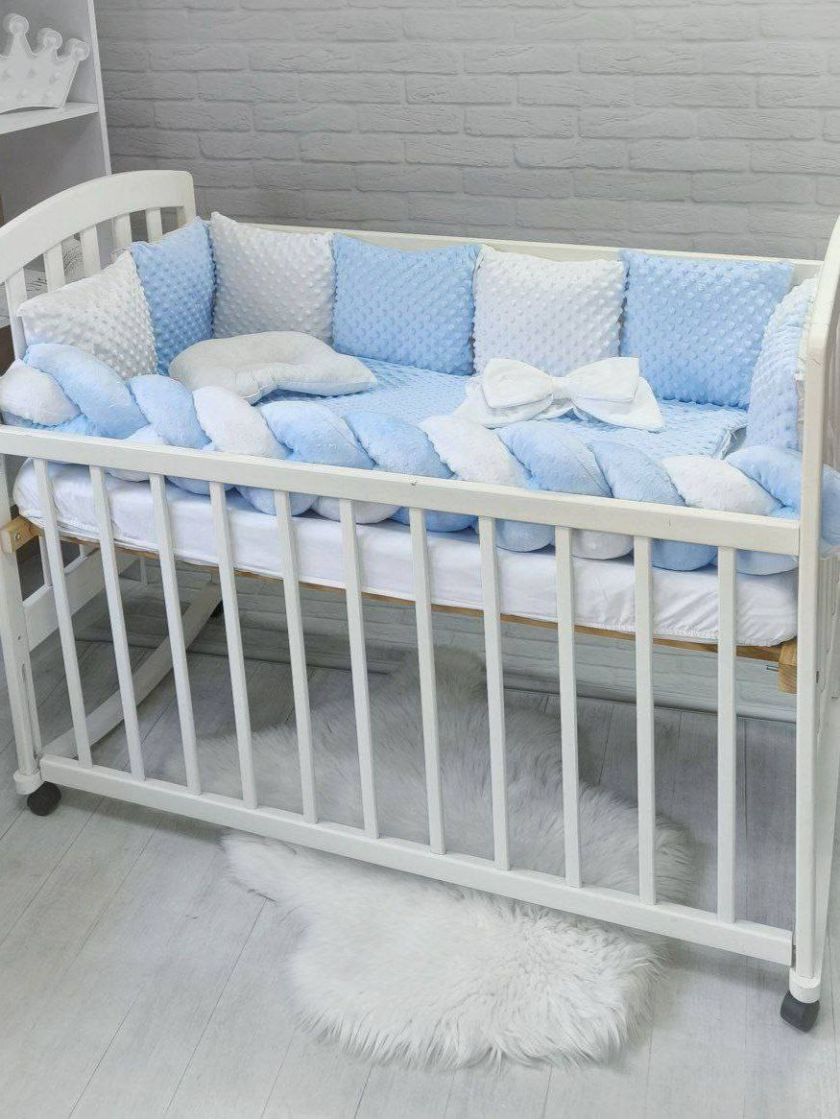 ❤ Набір у ліжко Мінкі плюш квадрат Elliz. Колір - Блакитний (#0239) ✓ Anna Konvert