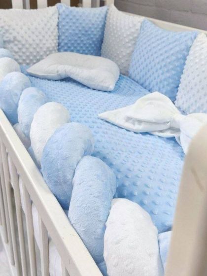 ❤ Набір у ліжко Мінкі плюш квадрат Elliz. Колір - Блакитний (#0239) ✓ Anna Konvert 2