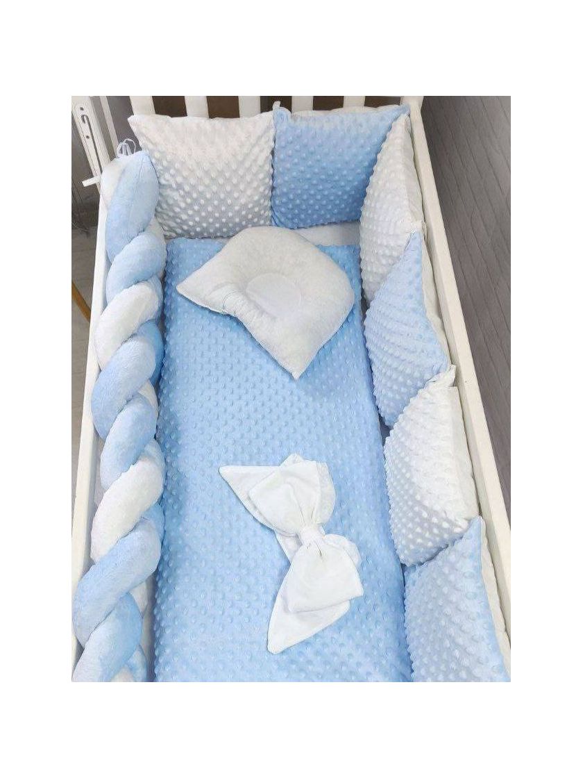 ❤ Набір у ліжко Мінкі плюш квадрат Elliz. Колір - Блакитний (#0239) ✓ Anna Konvert