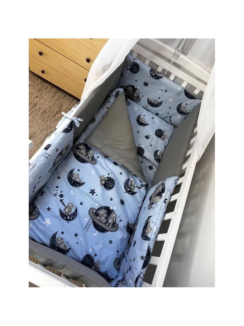 ❤ Набір "Органік" з подушками. Принт - Ведмедики на блакитному (#44402106) ✓ Anna Konvert