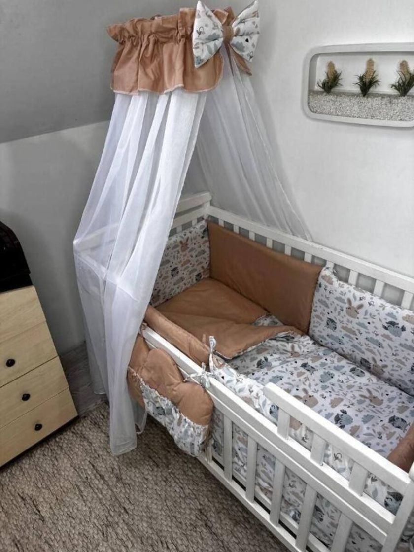 ❤ Набір "Органік" з подушками. Принт - Совенята з зайцем, бежевий однотон (#75075104) ✓ Anna Konvert