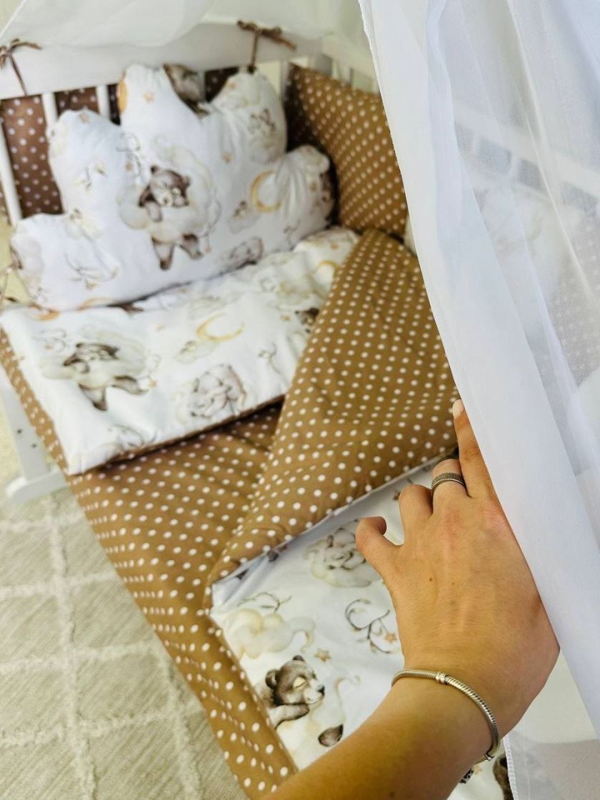 ❤ Набір з косою на 2 боки Bonna. Принт - Горошок на бежі, звірі на хмаринці (#64763633) ✓ Anna Konvert