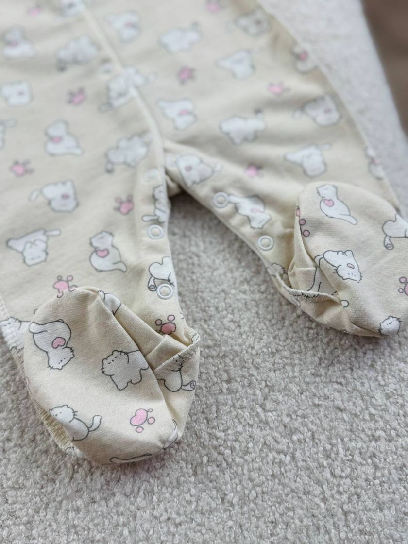 ❤ Чоловічок байка. Колір - Киці на молочному. Розмір - 56-62см (#57092024) ✓ Anna Konvert