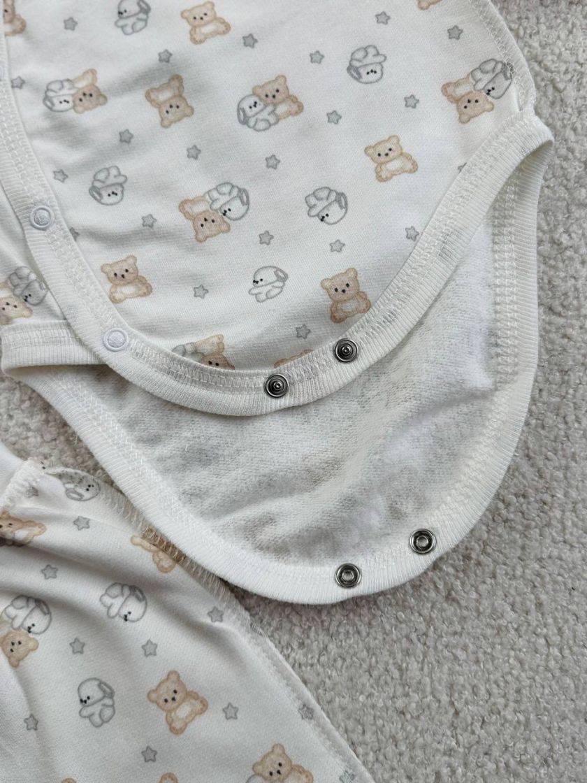 ❤ Комплект 2ка з боді, байка, Ромашка 56-62см. Принт - Ведмедик, зайченя маленькі. Розмір - 56-62 (#37502523) ✓ Anna Konvert