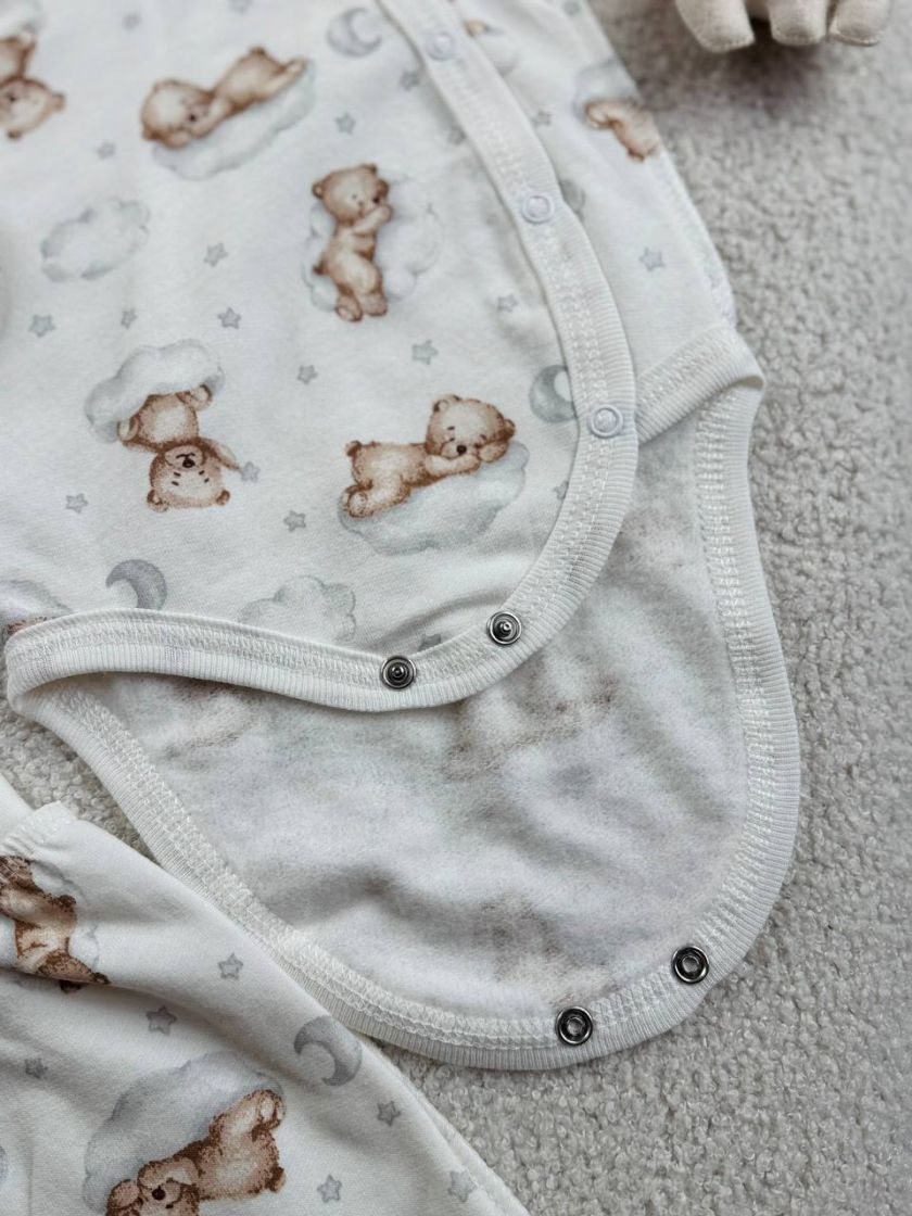 ❤ Комплект 2ка з боді, байка, Ромашка 56-62см. Принт - Ведмедикі на хмаринці. Розмір - 56-62 (#83551630) ✓ Anna Konvert