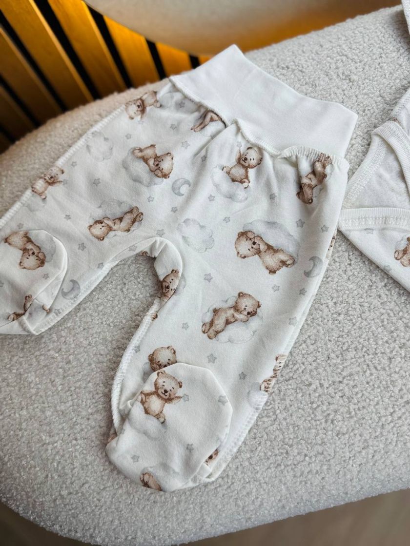 ❤ Комплект 2ка з боді, байка, Ромашка 56-62см. Принт - Ведмедикі на хмаринці. Розмір - 56-62 (#83551630) ✓ Anna Konvert