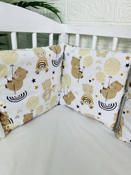 ❤ Бортики-подушки на 4 боки ліжечка, 12 подушок. Принт - Ведмідь з веселками (#29453640) ✓ Anna Konvert 2