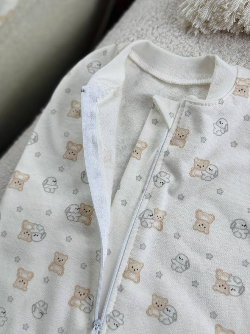 ❤ Пелюшка-кокон, на блискавці, байка Ромашка 62р. Принт - Ведмедик, зайченя маленькі (#13682508) ✓ Anna Konvert