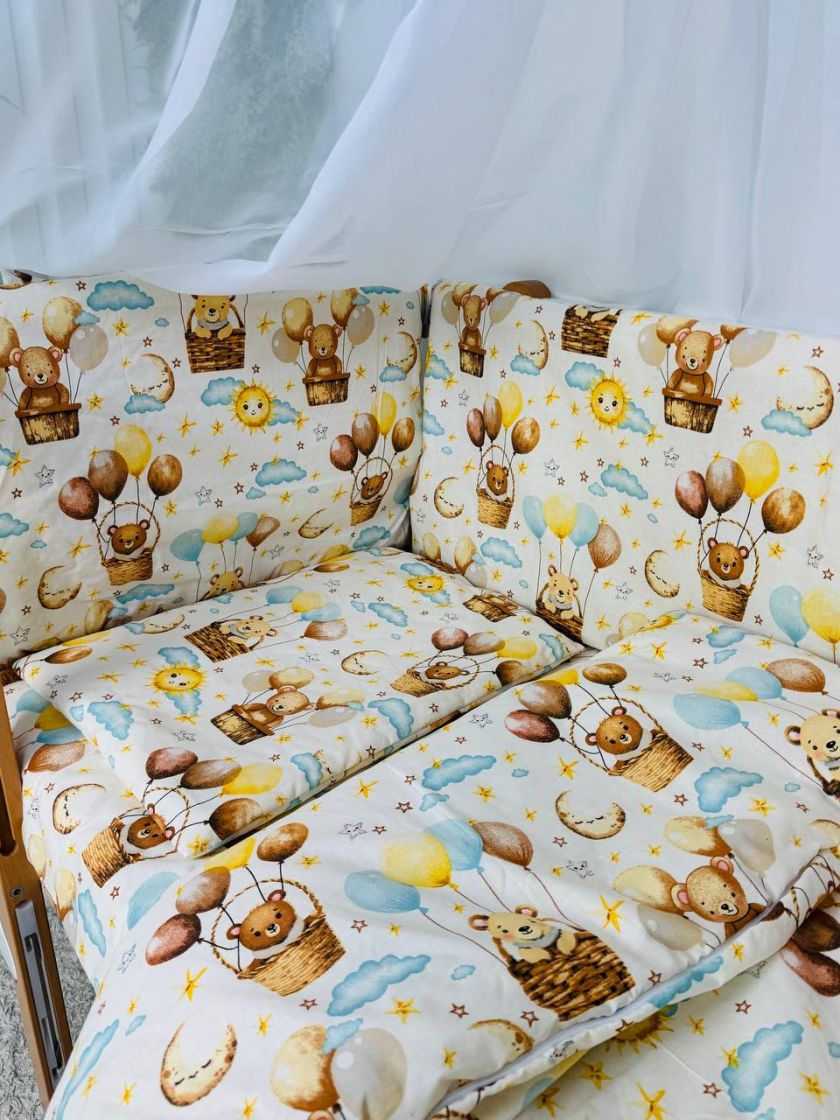 ❤ Набір у ліжко 9в1 суцільні. Принт - Ведмедик на кулі (#16178637) ✓ Anna Konvert