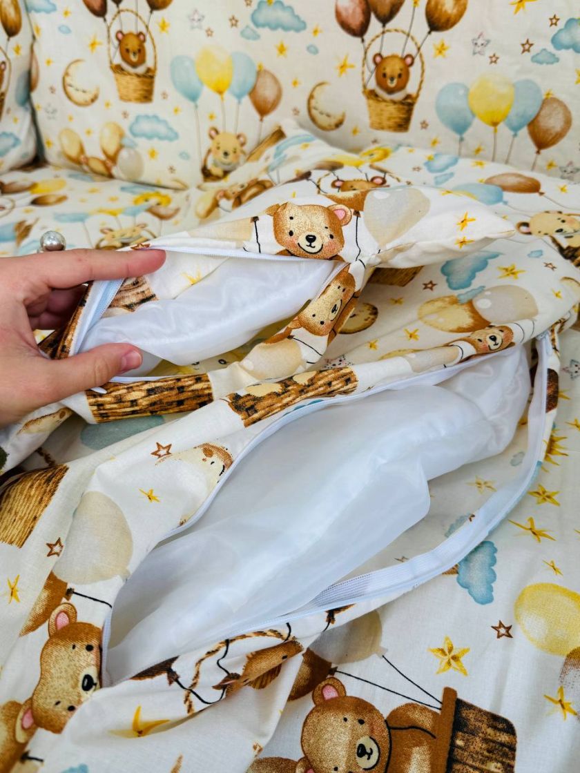 ❤ Набір у ліжко 9в1 суцільні. Принт - Ведмедик на кулі (#16178637) ✓ Anna Konvert