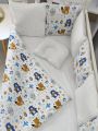 ❤ Набір у ліжко Elliz + тканина Піке, на 3 сторони. Принт - Лісні звірі, білий (#51010359) ✓ Anna Konvert