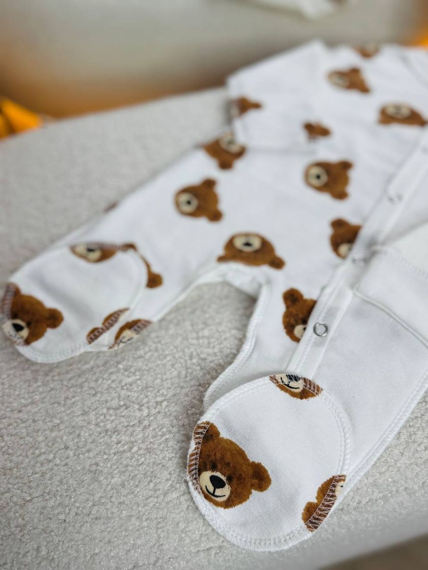 ❤ Чоловічок з шапочкою "Метелик", байка, 62р. БО. Принт - Мордочки ведмедиків. Розмір - 62 (#95516273) ✓ Anna Konvert