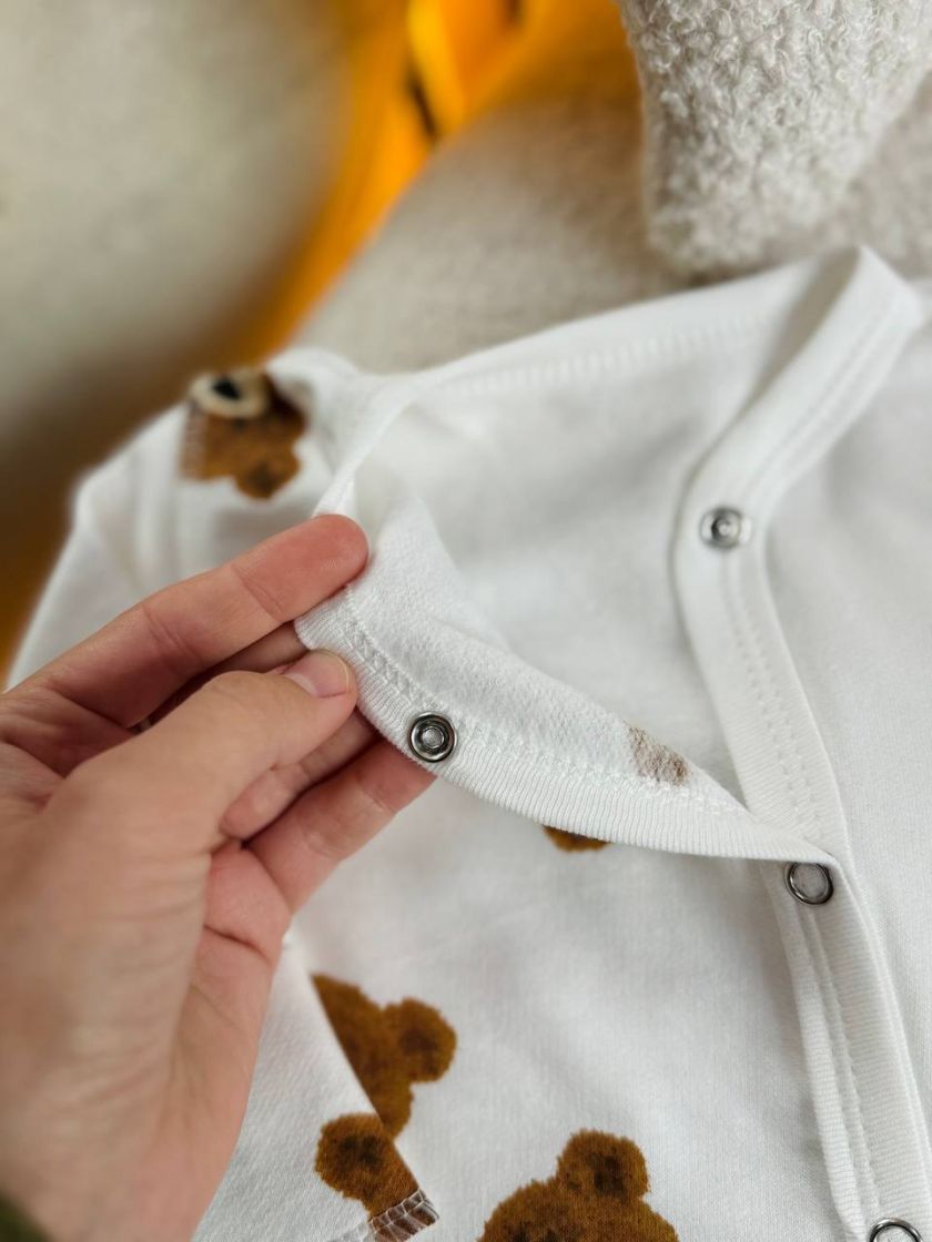 ❤ Чоловічок з шапочкою "Метелик", байка, 62р. БО. Принт - Мордочки ведмедиків. Розмір - 62 (#95516273) ✓ Anna Konvert