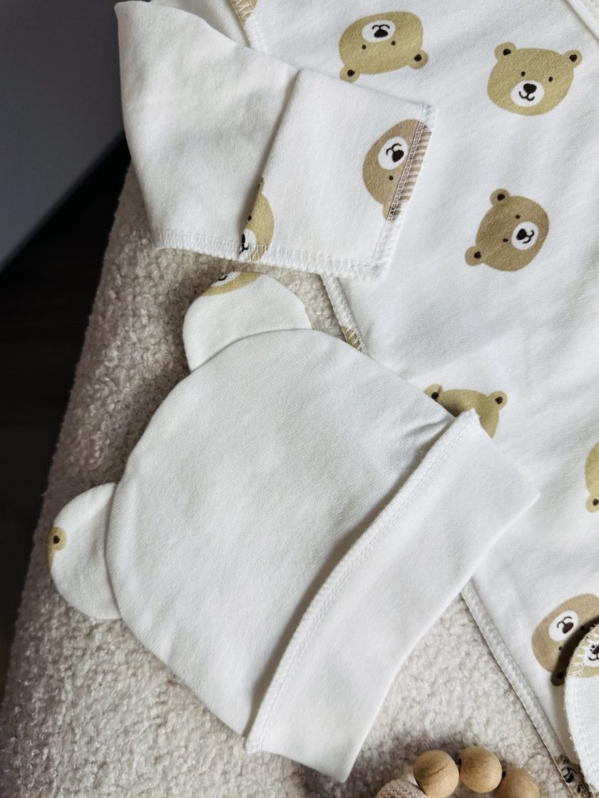 ❤ Чоловічок з шапочкою "Метелик", байка, 56р. БО. Принт - Мордочки ведмедів. Розмір - 56см (#52448494) ✓ Anna Konvert