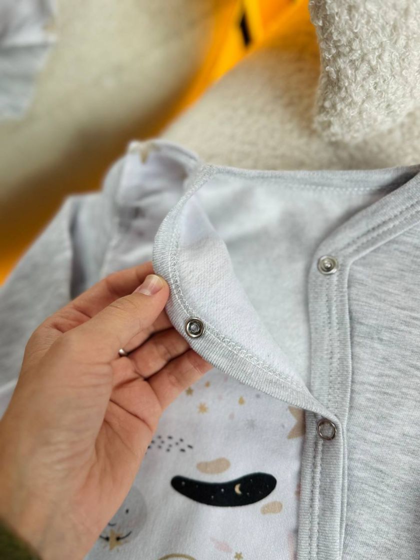 ❤ Чоловічок з шапочкою "Метелик", байка, 62р. БО. Принт - Малюнки на сірому. Розмір - 62 (#4338863) ✓ Anna Konvert