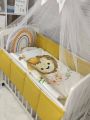 ❤ Набір у ліжко Веселка з суцільними бортиками Elliz. Колір - Гірчичний з левчиком (#36632052) ✓ Anna Konvert
