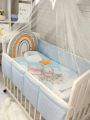 ❤ Набір у ліжко Веселка з суцільними бортиками Elliz. Колір - Блакитний зі слониками (#18068042) ✓ Anna Konvert