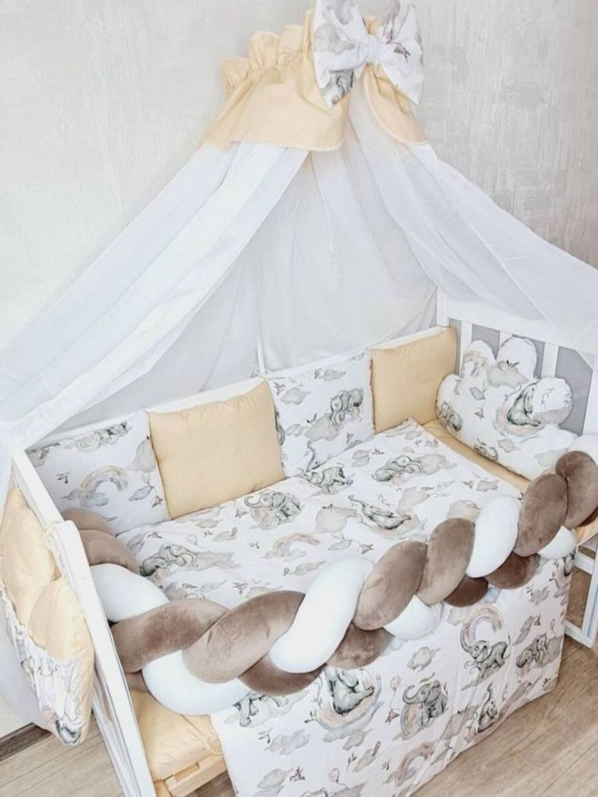 ❤ Набір з косою на 2 боки Bonna. Принт - Слони бежеві (#51800855) ✓ Anna Konvert