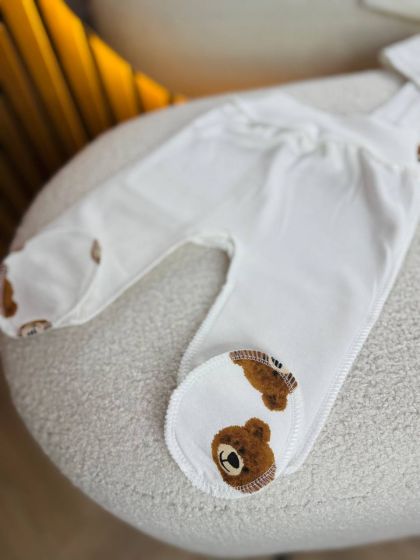 ❤ Комплект 3ка з сорочкою байка, БО. Принт - Мордочки ведмедиків. Розмір - 56см (#75971536) ✓ Anna Konvert 2