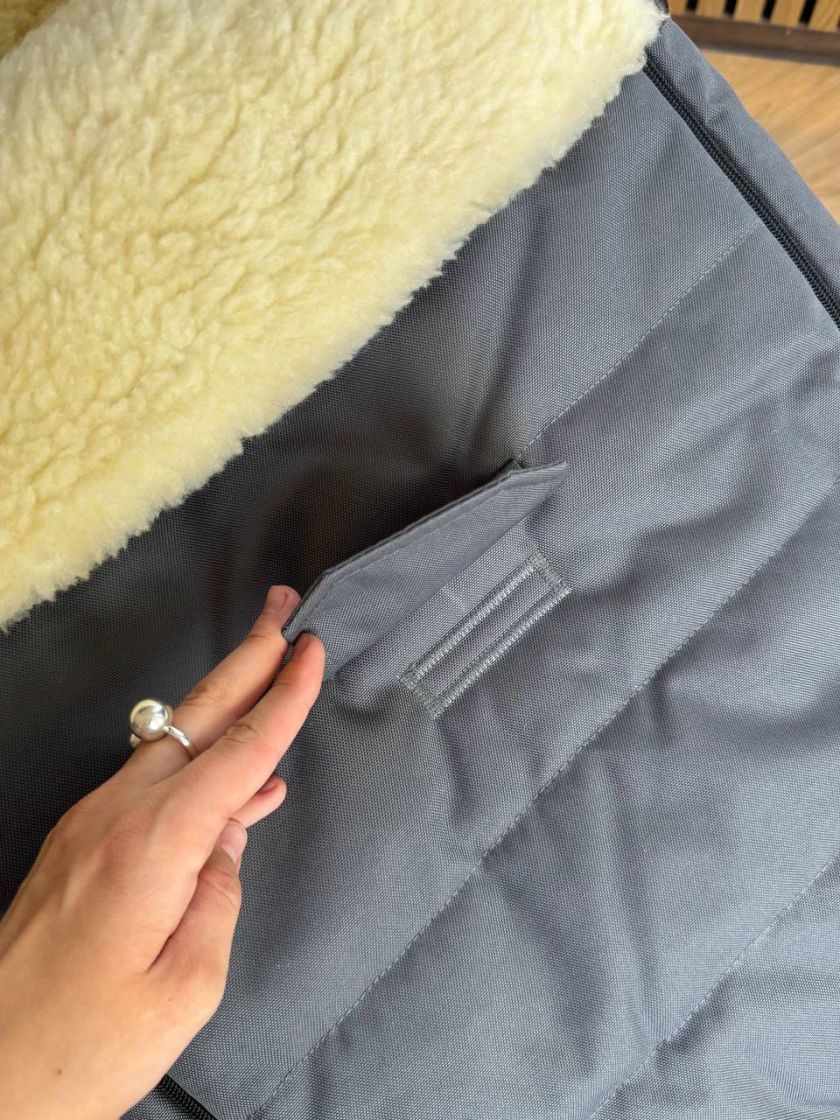 ❤ Зимовий конверт у прогулянковий візочок, люльку, з бахілами Mini ForKids, 70% вовни, Сірий, 0-2 років (#0391) ✓ Anna Konvert