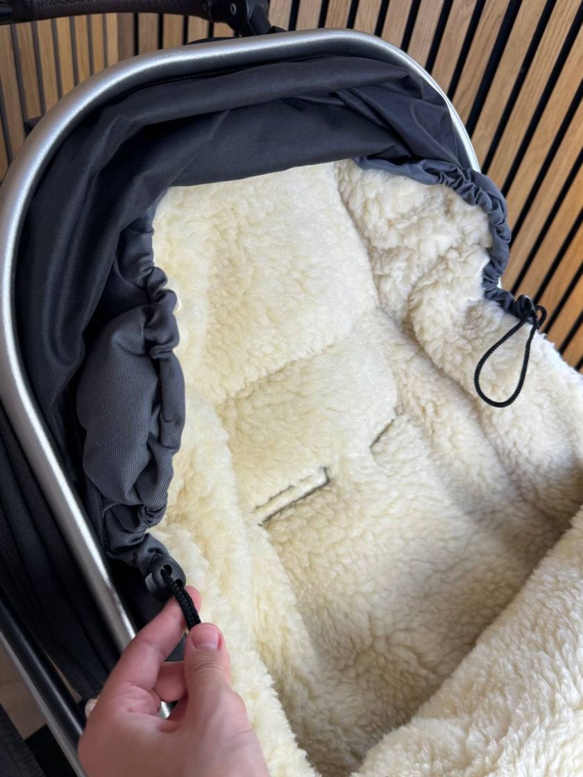 ❤ Зимовий конверт у прогулянковий візочок, люльку, з бахілами Mini ForKids, 70% вовни, Сірий, 0-2 років (#0391) ✓ Anna Konvert