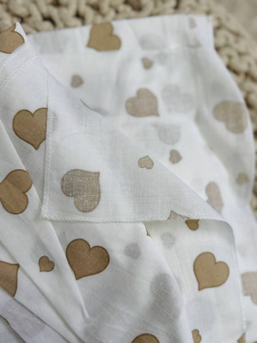 ❤ Пелюшки бавовняні. Принт - Серця коричневі великі на білому. (#73994440) ✓ Anna Konvert