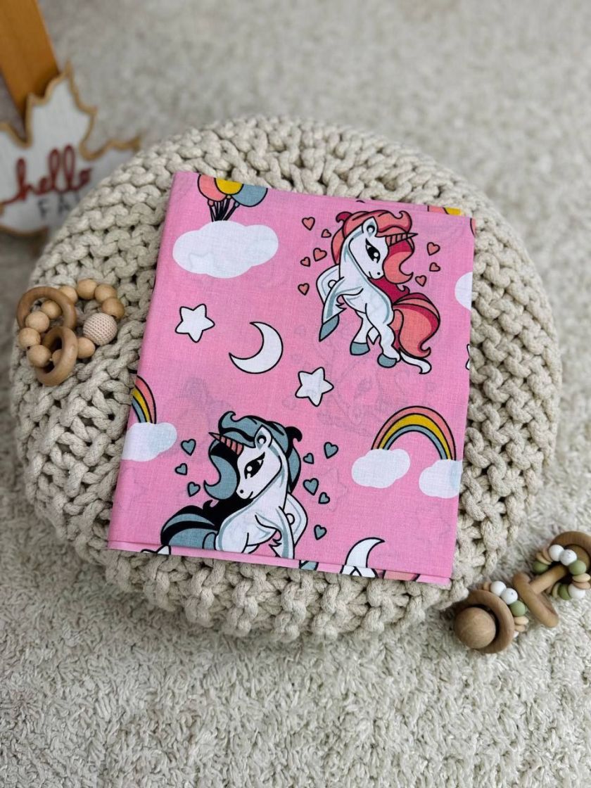 ❤ Пелюшки Ситцеві 85 см на 105 см. Принт - Єдиноріг з кульками на рожевому (#49420524) ✓ Anna Konvert