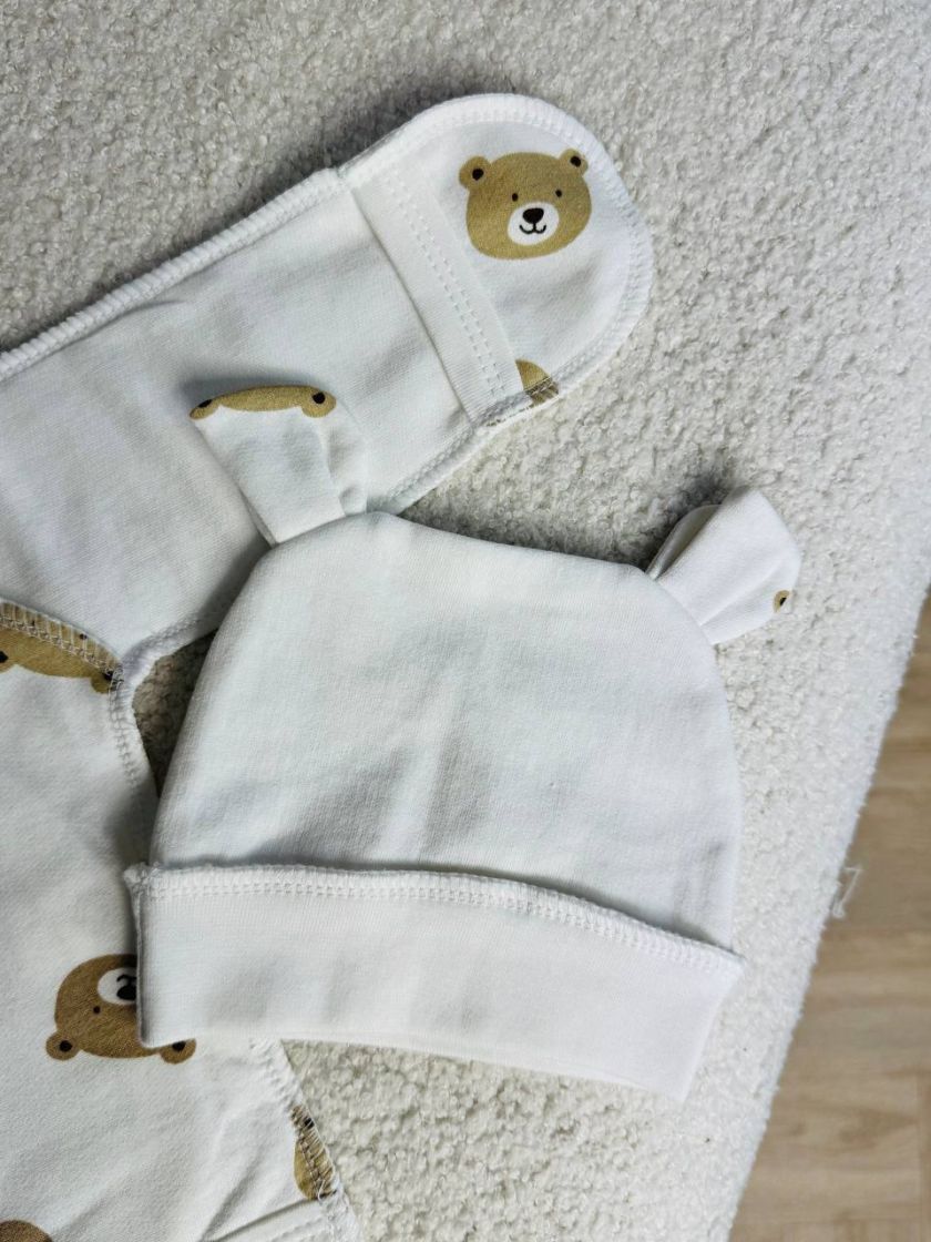 ❤ Комплект 3ка з сорочкою байка, БО. Принт - Мордочки ведмедів. Розмір - 56см (#73488968) ✓ Anna Konvert