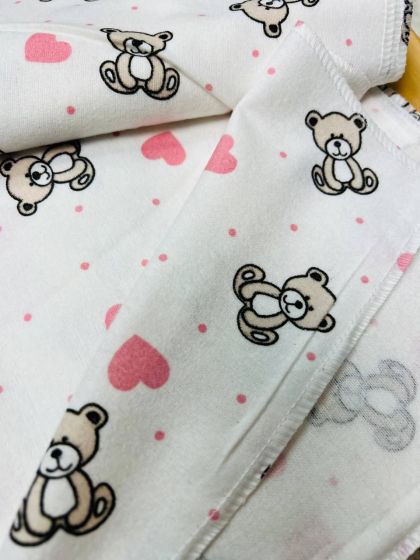 ❤ Пелюшки байкові 90см на105см. Принт - Ведмедики сидячі з серцями, крапочки (#17617247) ✓ Anna Konvert 2