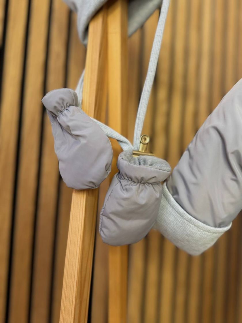 ❤ Демісезонний комбінезон "Міні", з шапкою та рукавицями. Колір - Сірий. Розмір - 0-3 (#56024113) ✓ Anna Konvert