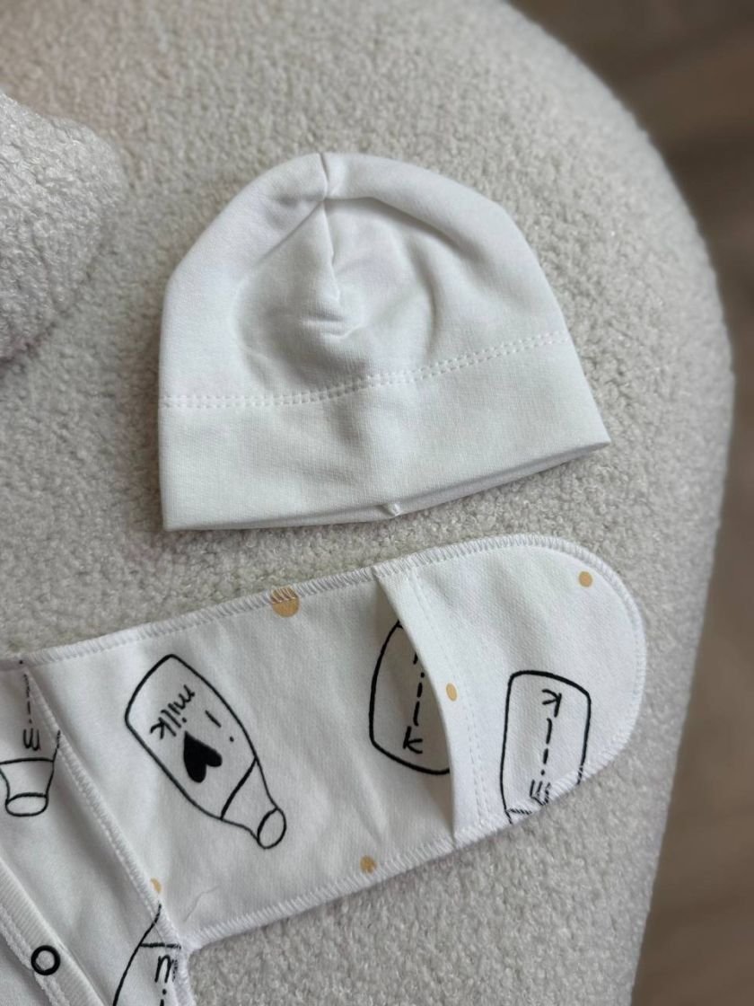 ❤ Комплект 3ка з боді, байка 56р. Принт - Пляшечка Milk з зірками (#92054254) ✓ Anna Konvert