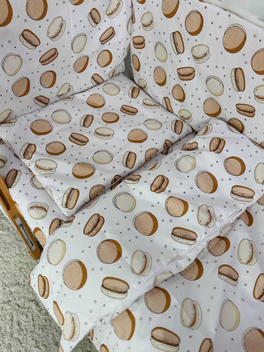 ❤ Набір у ліжко 9в1 суцільні. Принт - Макарун бежеві (#38348619) ✓ Anna Konvert