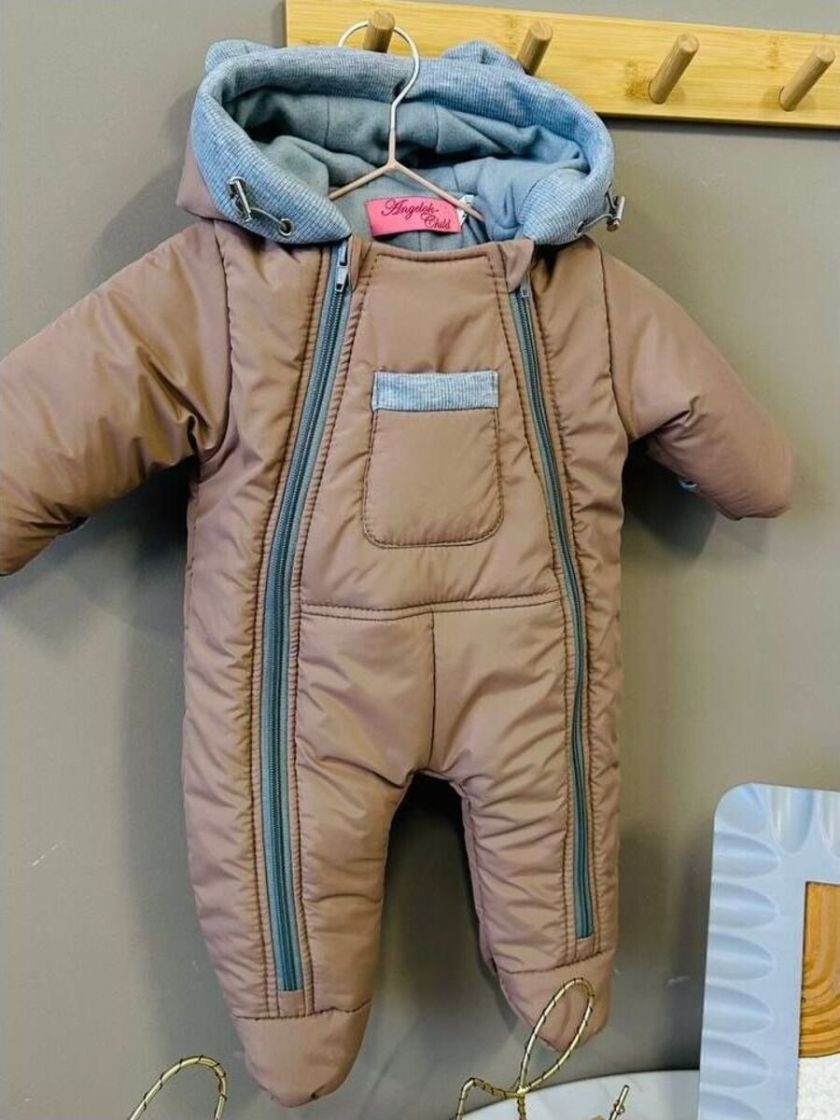 ❤ Демісезонний комбінезон "Міні", з шапкою та рукавицями. Колір - Капучино. Розмір - 0-3 (#49248124) ✓ Anna Konvert