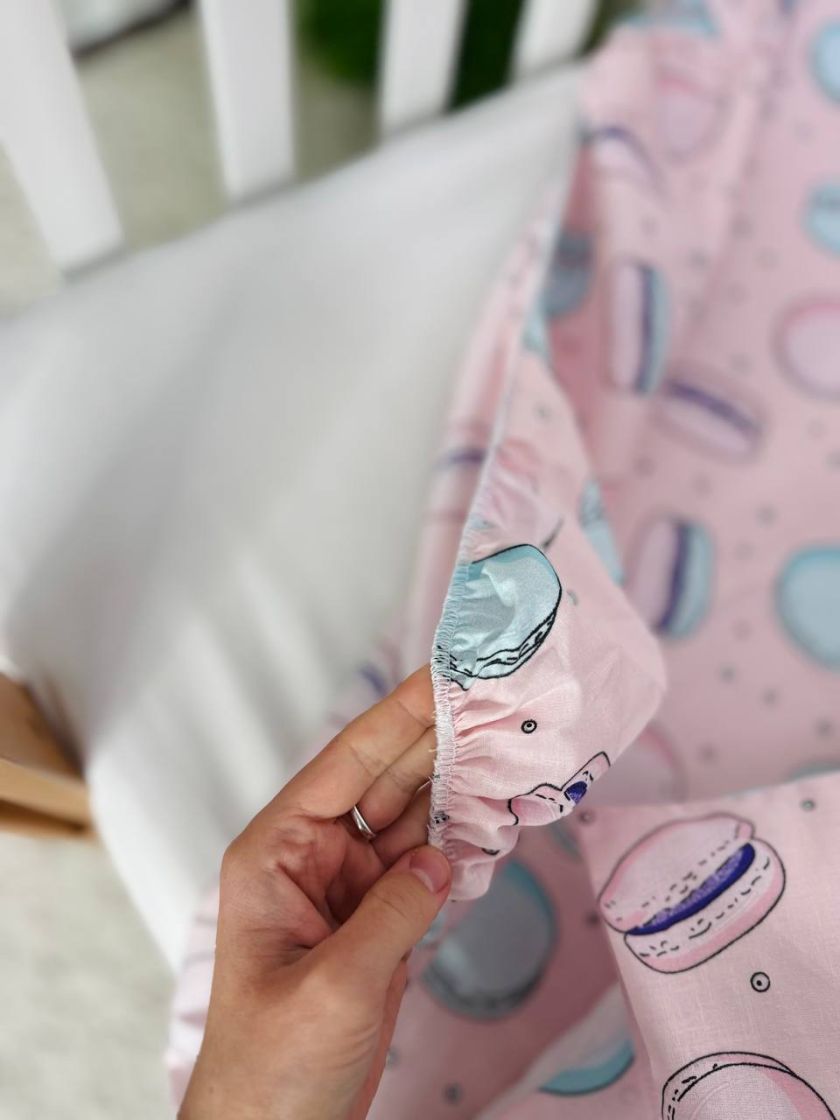 ❤ Змінна дитяча постіль, розмір підковдри 140 см на 110 см. Принт - Макарунси рожеві (#24758092) ✓ Anna Konvert