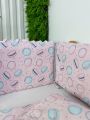 ❤ Бортики-суцільні на 4 боки ліжка, на завʼязках. Принт - Макарунси рожеві (#73311863) ✓ Anna Konvert