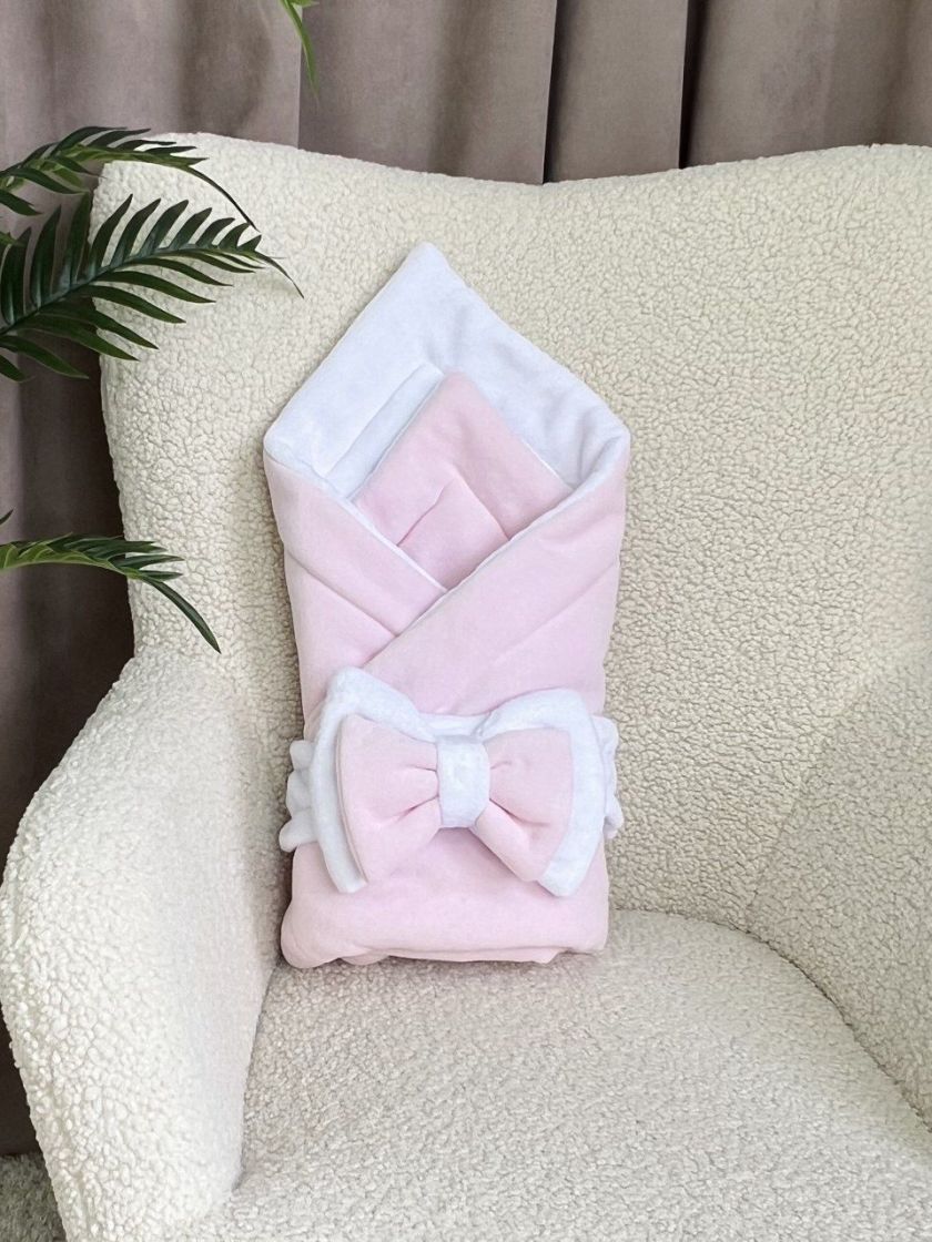 ❤ Зимовий конверт-плед, велюровий на махрі. Колір - Рожевий (#0171) ✓ Anna Konvert