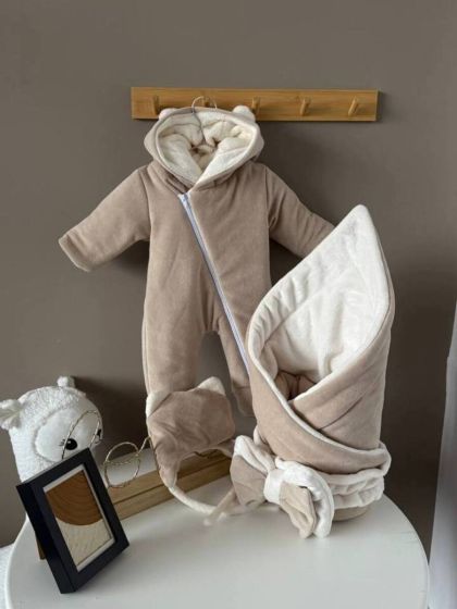 ❤ Зимовий конверт-плед, велюровий на махрі. Колір - Бежевий (#76217291) ✓ Anna Konvert 2