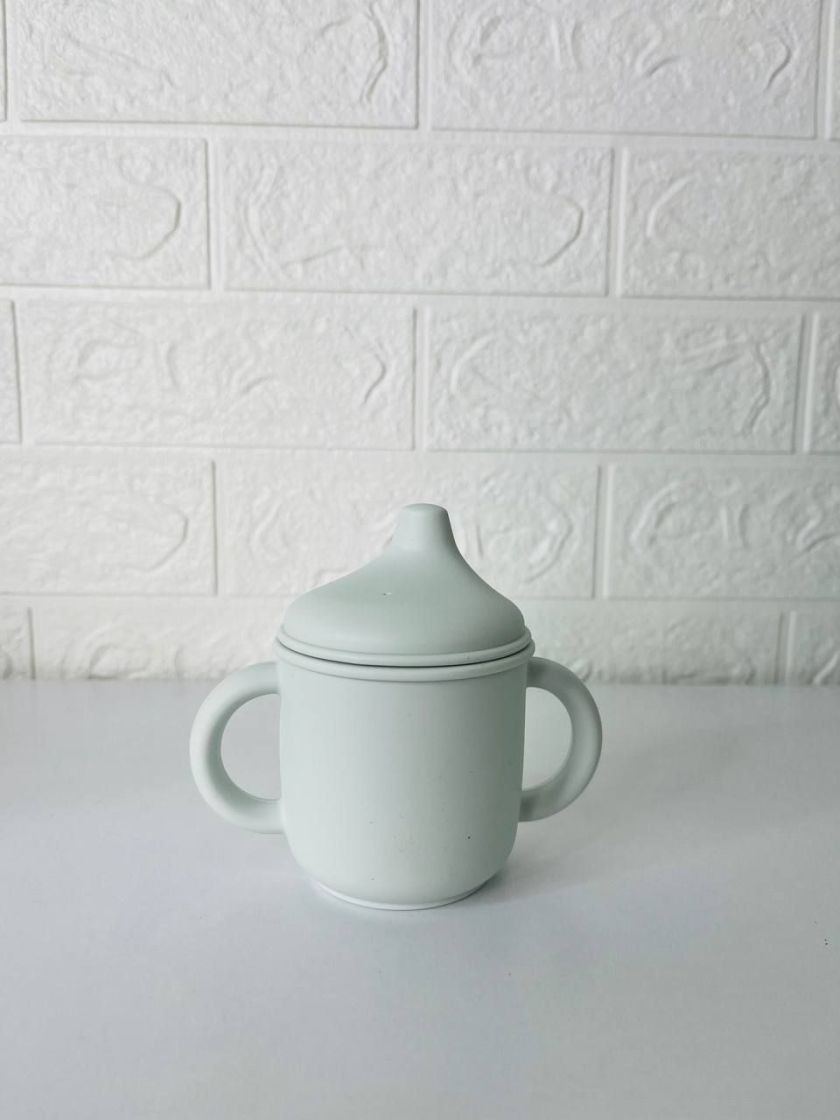❤ Силіконовий поїльник з ручками та кришкою з носиком. Колір - Blue-blush (#75348750) ✓ Anna Konvert