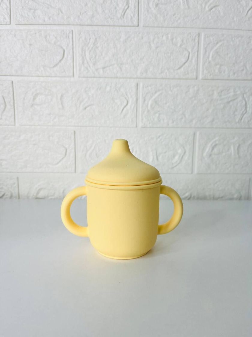 ❤ Силіконовий поїльник з ручками та кришкою з носиком. Колір - Sunshine (#78607473) ✓ Anna Konvert