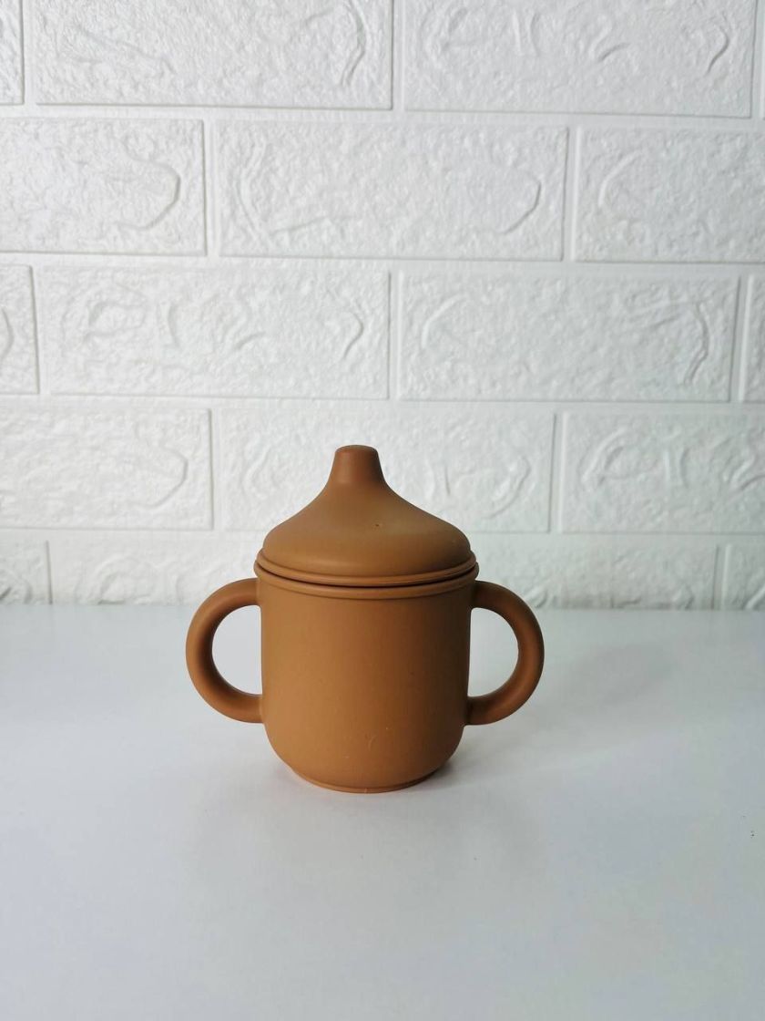 ❤ Силіконовий поїльник з ручками та кришкою з носиком. Колір - Peach (#28022853) ✓ Anna Konvert