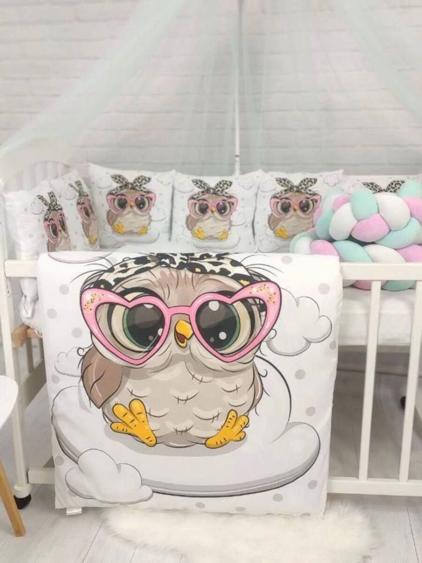 ❤ Набір у ліжко з косою "Принт" Elliz. Колір - Сова в окулярах (#67597185) ✓ Anna Konvert