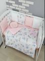 ❤ Набір у ліжко на 3 боки. Принт - Зайчики рожеві (#67057411) ✓ Anna Konvert