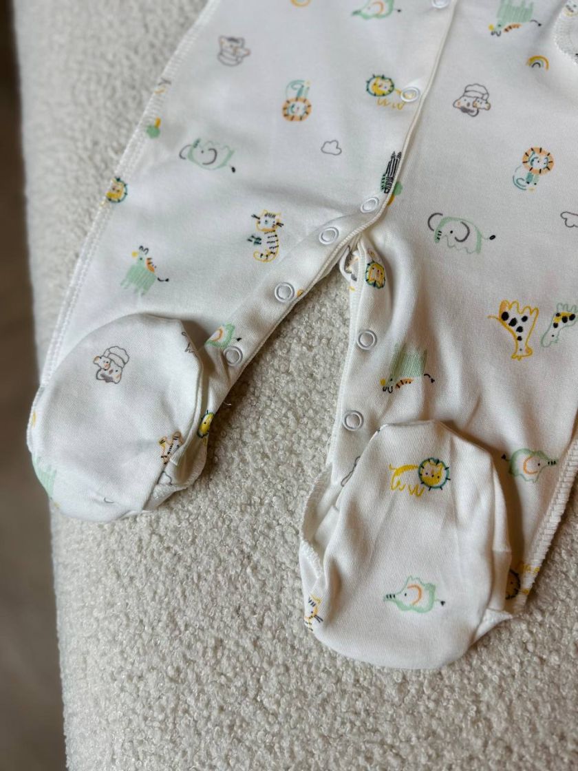 ❤ Чоловічок інтерлок 56-62см. Принт - Зелені контурні звірятка (#49705696) ✓ Anna Konvert