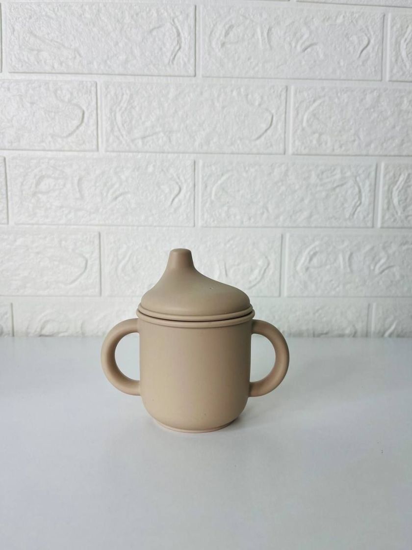 ❤ Силіконовий поїльник з ручками та кришкою з носиком. Колір - Vanilla (#27142169) ✓ Anna Konvert