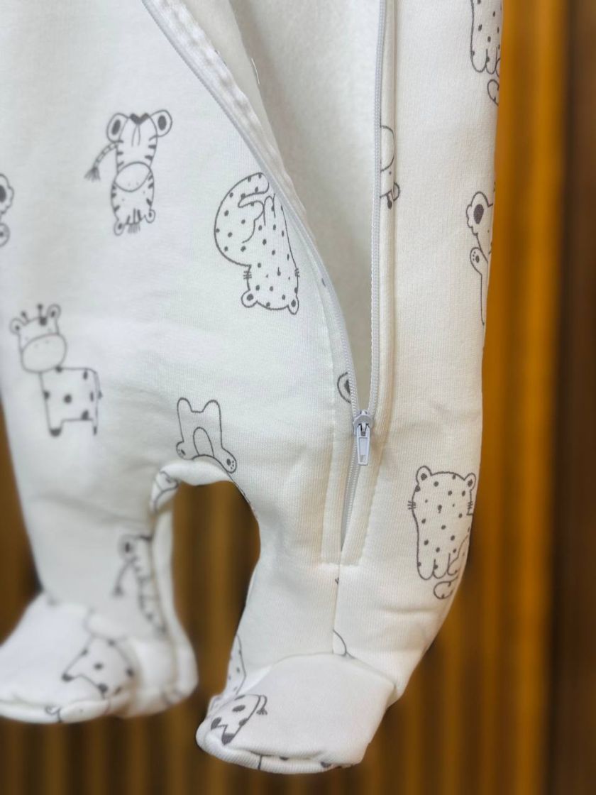 ❤ Ромпер, на флісі трьохнитка до +10 градусів.. Колір - Звірятка на білому. Розмір - 56-62 см (#42474677) ✓ Anna Konvert