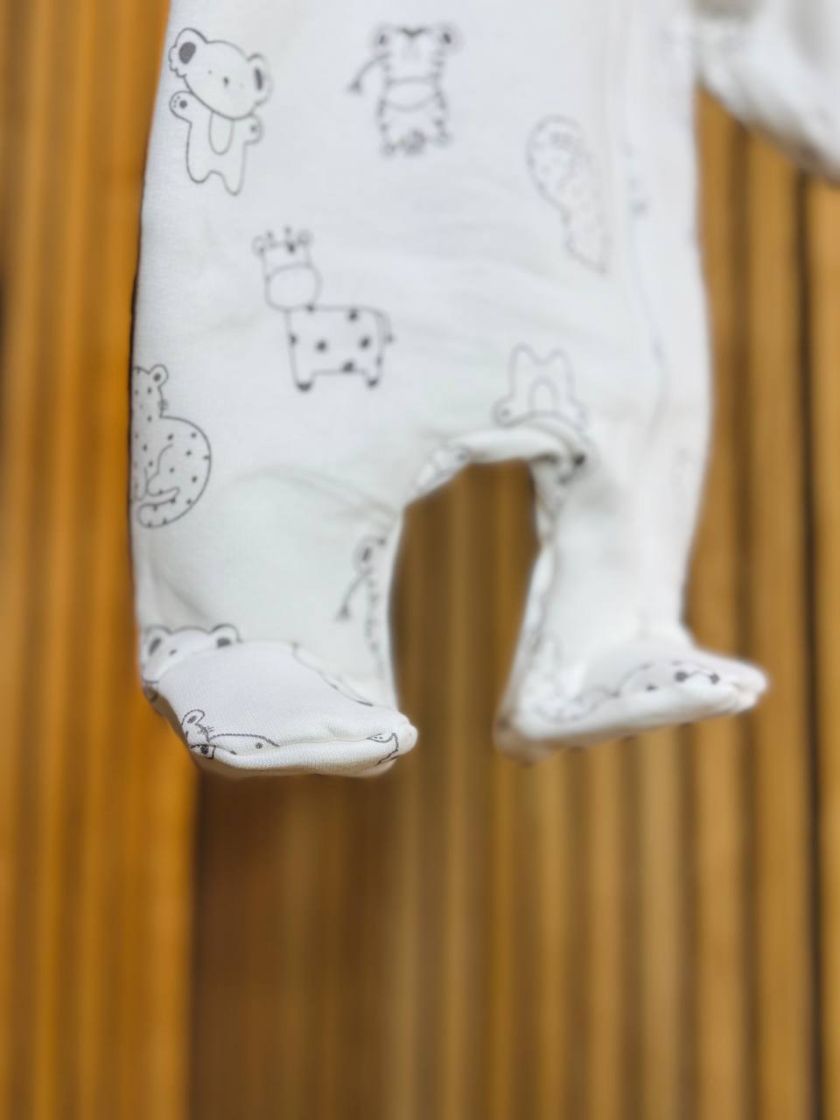 ❤ Ромпер, на флісі трьохнитка до +10 градусів.. Колір - Звірятка на білому. Розмір - 56-62 см (#42474677) ✓ Anna Konvert